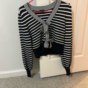 Express Striped Black and White Sweater